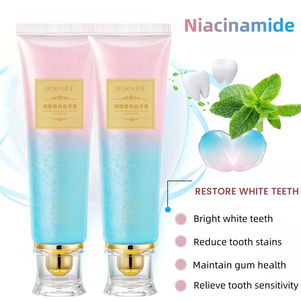 Close-up texture of Niacinamide toothpaste