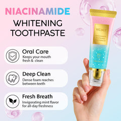 Whitening close-up of Niacinamide toothpaste
