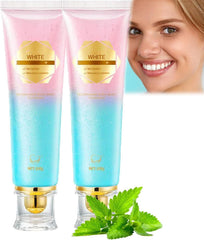 Niacinamide whitening toothpaste tubes in a 2-pack