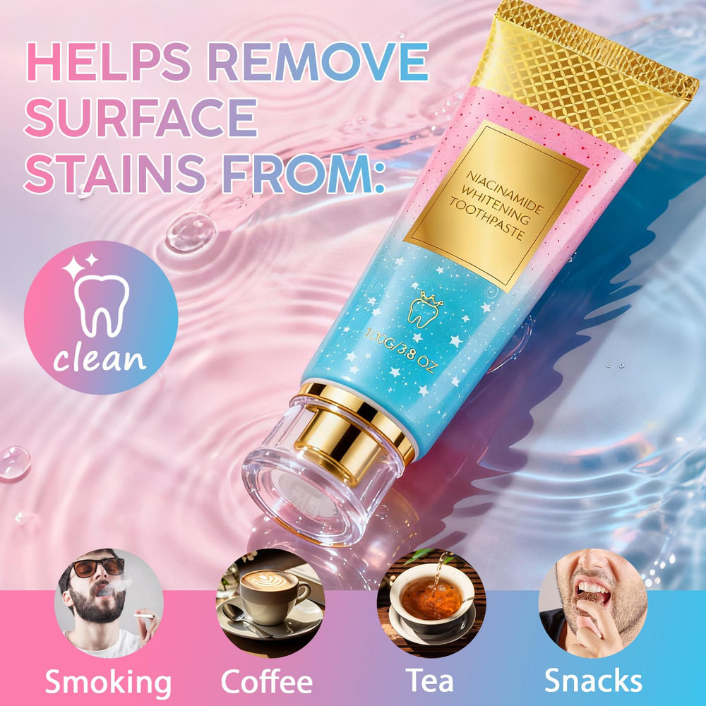 Fluoride-free toothpaste packaging and non-irritating formula