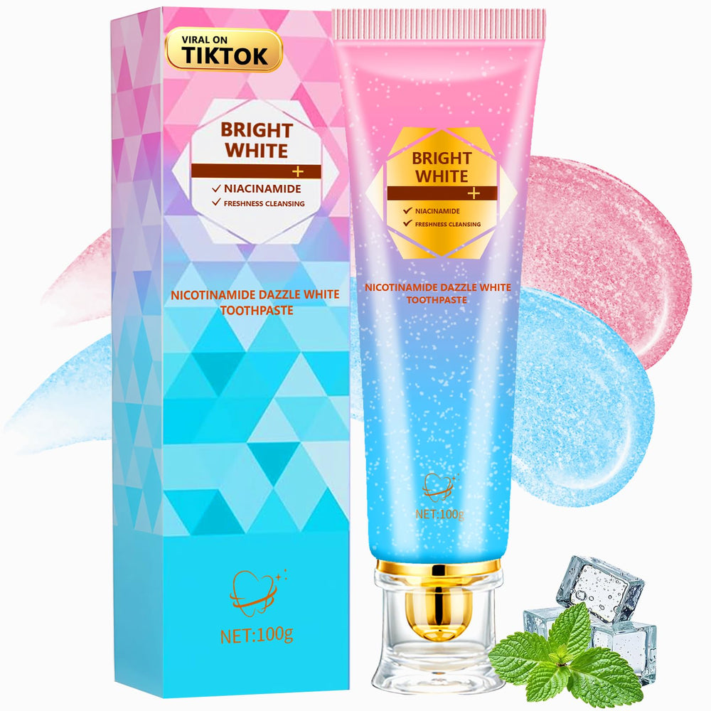 Niacinamide whitening toothpaste tube and packaging