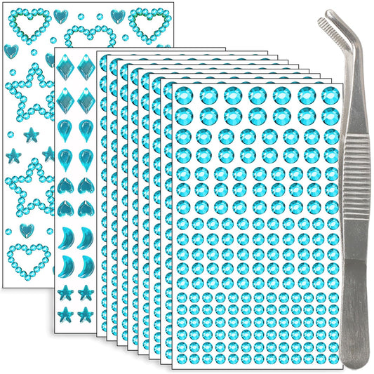 NIACONN lake blue hair jewels pack close-up for vibrant festival makeup