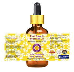 Steam-distilled Melaleuca quinquenervia essential oil bottle