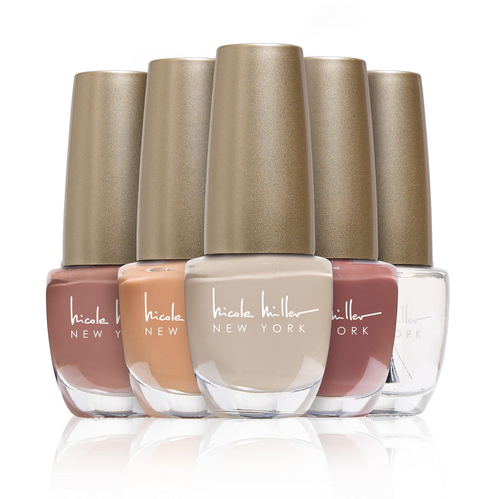 Nicole Miller New York deep cocoa bottle offers dramatic nail look and chip-resistant wear.
