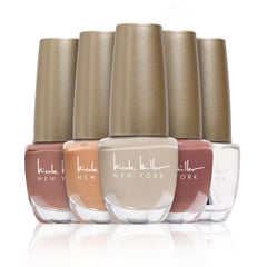 Nicole Miller New York deep cocoa bottle offers dramatic nail look and chip-resistant wear.