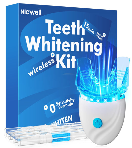 Nicwell Teeth Whitening Kit with LED light and 35% carbamide peroxide gel