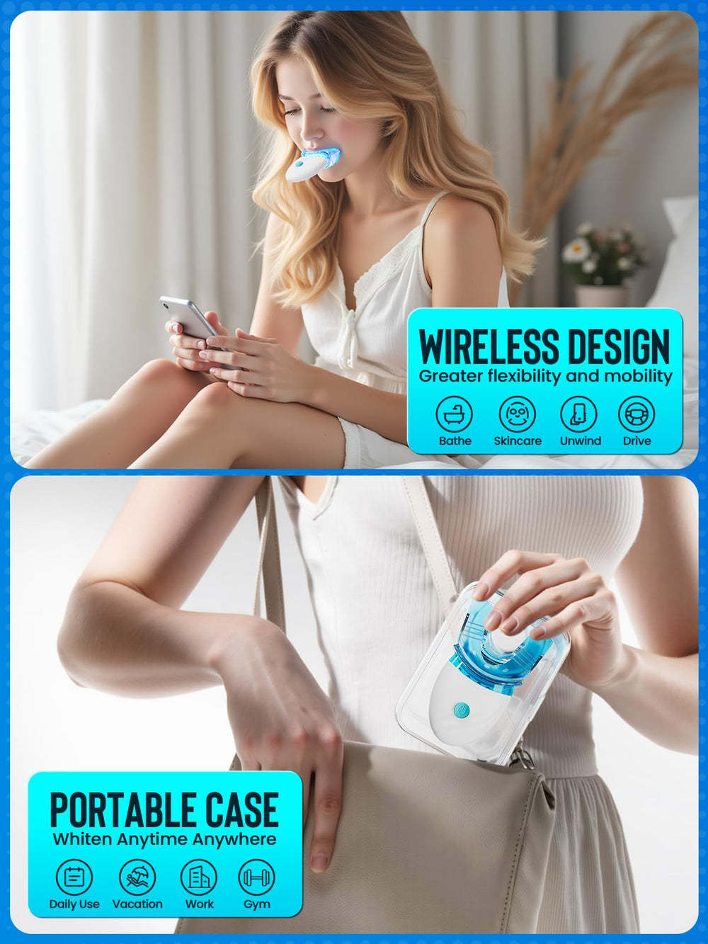 Portable home teeth whitening kit for sensitive teeth