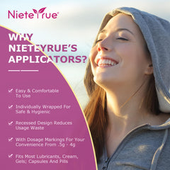 Nieteyrue applicator showing recessed tip for comfortable insertion