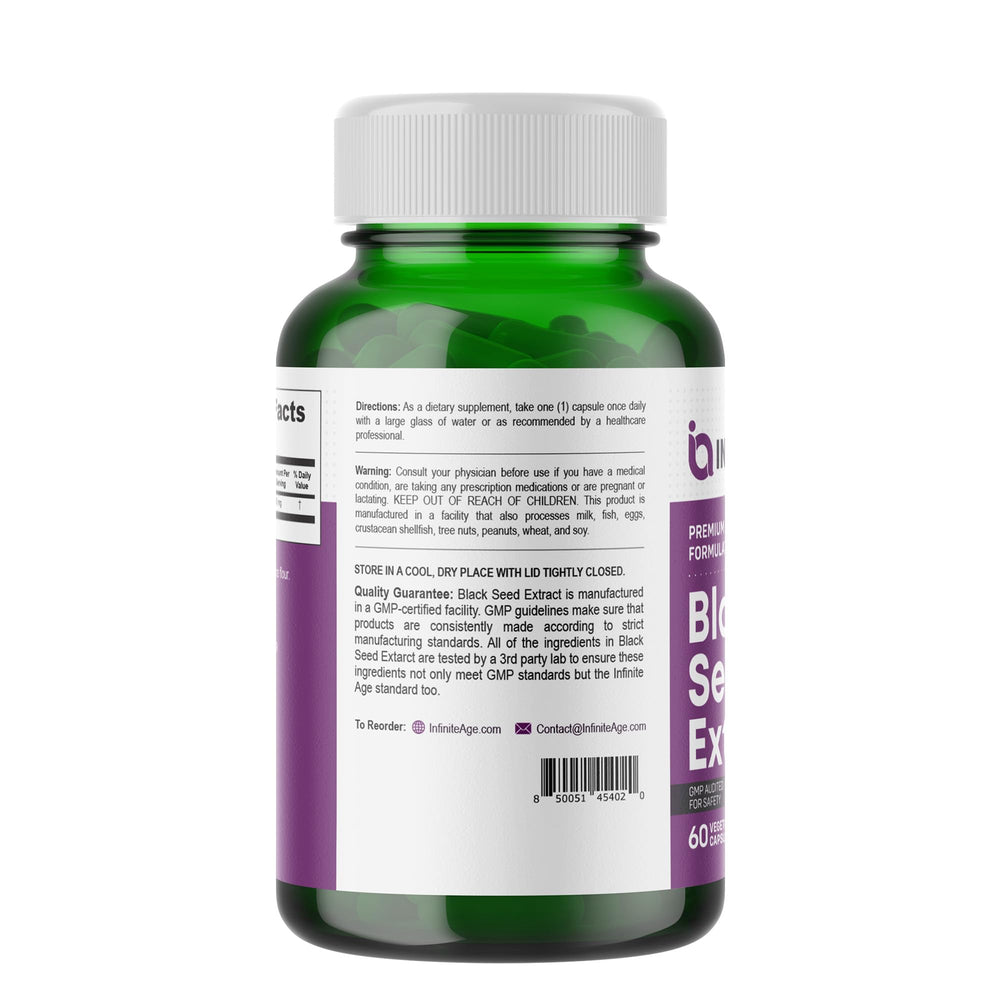 Close-up of Nigella Sativa dry extract capsules