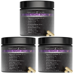 Night Before 10-in-1 sleep supplement bottle with capsules