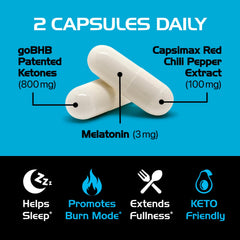 Melatonin capsule for nighttime ketosis