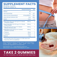 Close-up of a single Night Time Fat Burner gummy on white background
