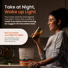 Hero image of nighttime fiber powder jar with scoop