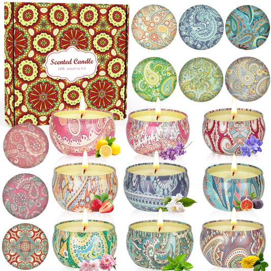 Nine-pack of 2.5oz scented candle jars in assorted scents