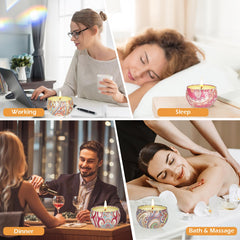 Gift-ready display of the nine-pack scented candle set