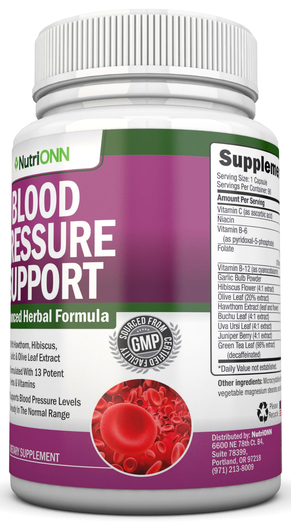 90-day supply bottle of Blood Pressure Support