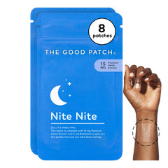 Nite Nite Sleep Patch applied to skin
