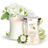 NITIME Gardenia and Ylang-Ylang candle jar glows softly for relaxing home ambiance