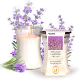 NITIME lavender scented candle jar provides calming ambience with soft glow