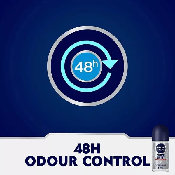 NIVEA Men Silver Protect roll-on dries quickly for active routines.
