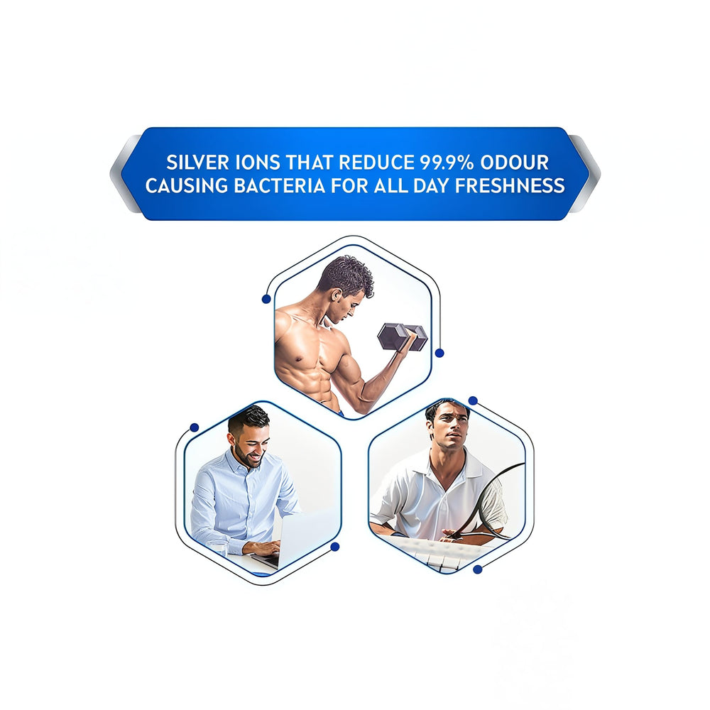 NIVEA Men Silver Protect roll-on fresh scent keeps you confident all day.
