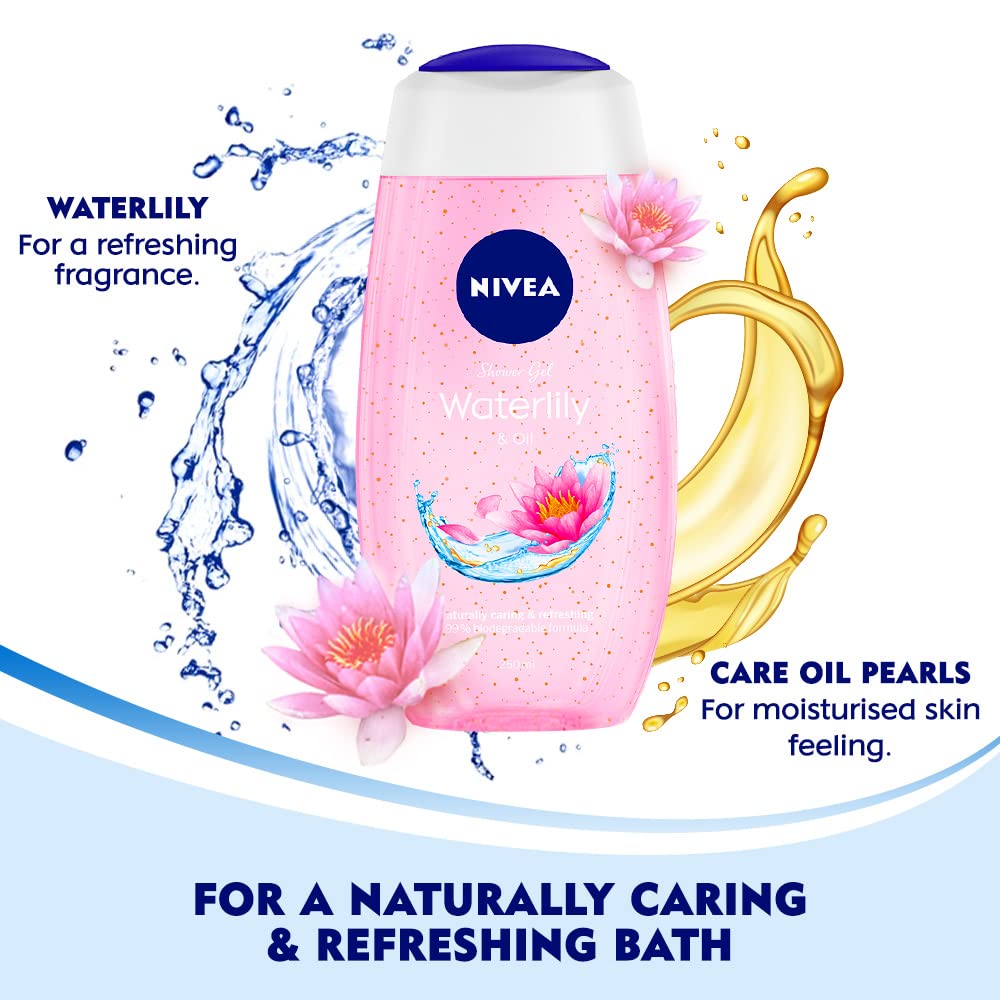 NIVEA shower gel silky foam during application suggests gentle daily cleansing.