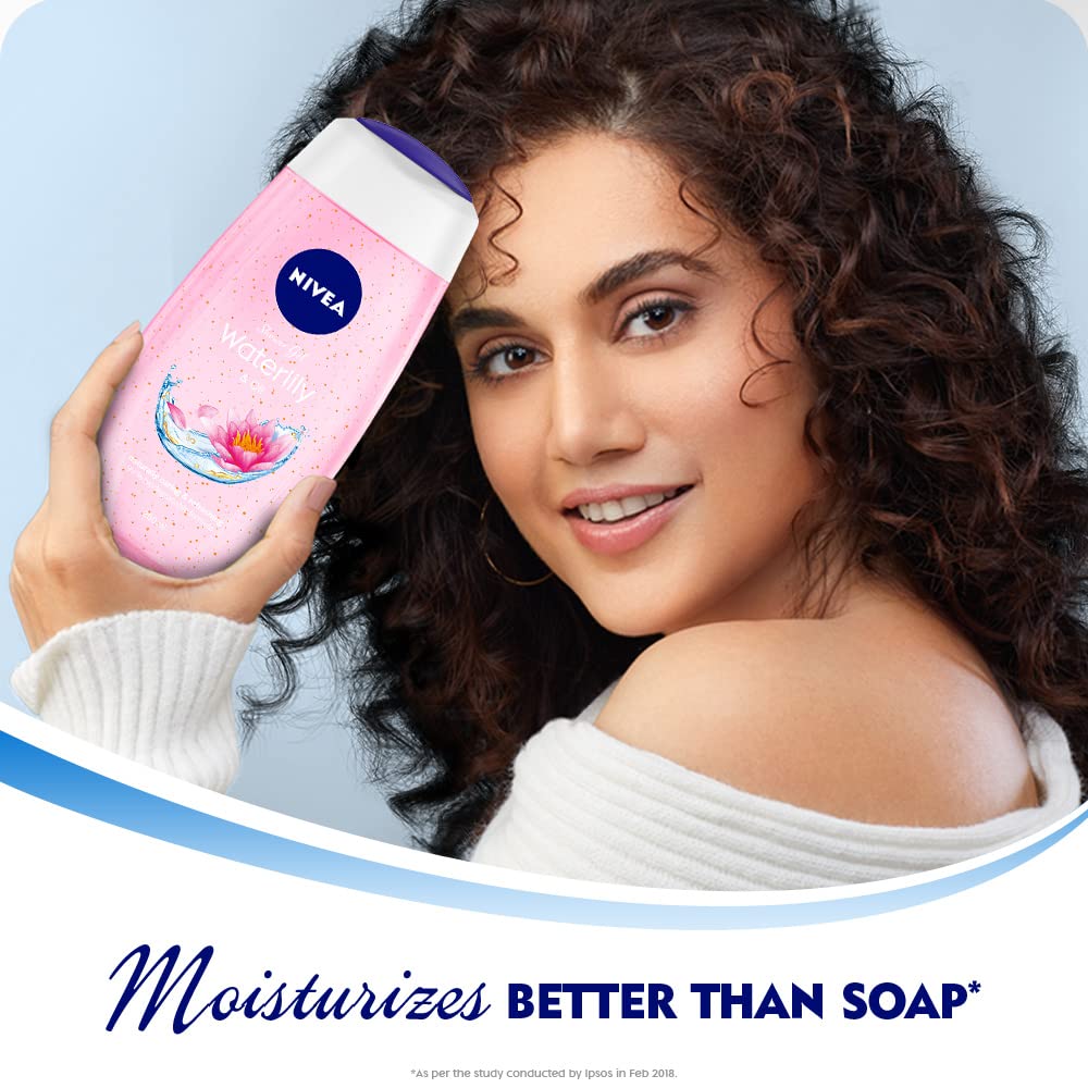 NIVEA Water Lily fragrance foam close-up hints refreshing cleanse and silky lather.