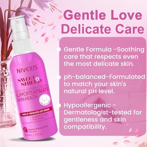 Nivexis Feminine Skin Spray no-rinse design enables easy cleansing on the go.