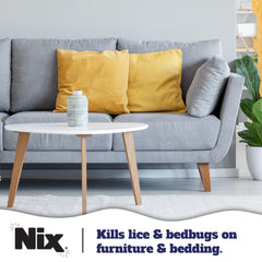 Nix spray on furniture illustrating non-staining protection