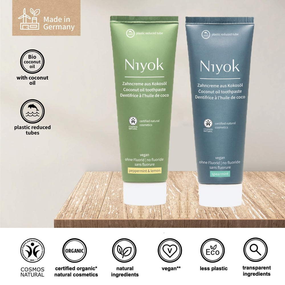 Ingredients: coconut oil and calcium carbonate in Niyok toothpaste