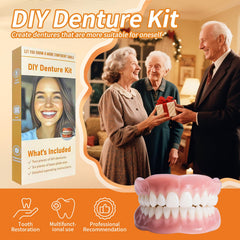 Denture kit components laid out for customization