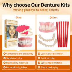 Person assembling dentures at home