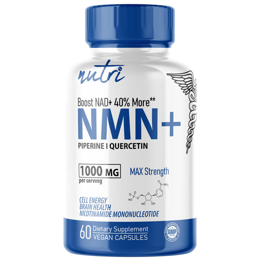 NMN supplement bottle with 60 capsules