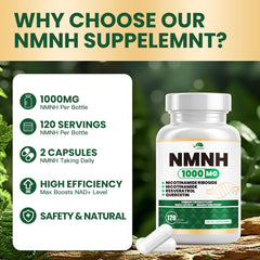 Non-GMO and gluten-free labeling on NMNH bottle