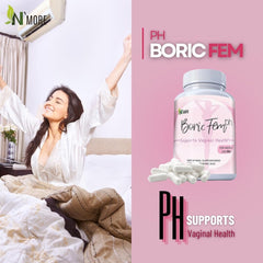 N'More Boricfem suppositories pack close-up highlighting purity