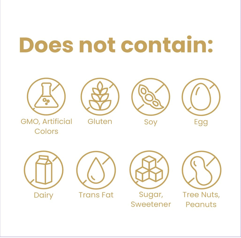 Lions Mane formula free from artificial sweeteners and caffeine.