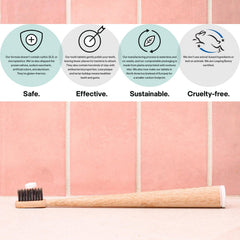 Free from preservatives, sodium saccharin, artificial colors, and aluminum.