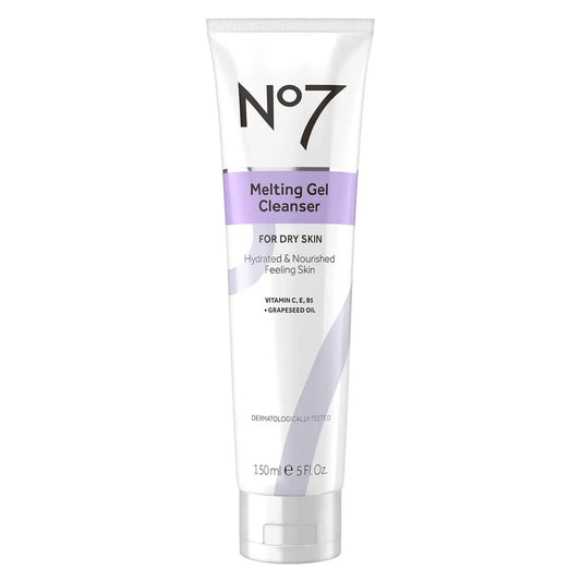 No7 Melting Gel Cleanser bottle with pump for easy makeup removal and hydration.