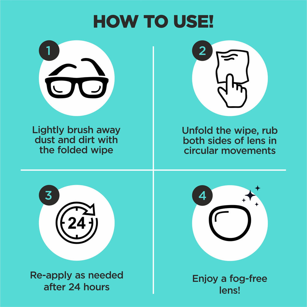 Noble Anti-Fog wipes cleaning camera lens