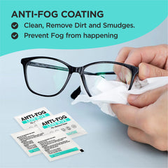 Noble Anti-Fog wipes cleaning eyeglasses