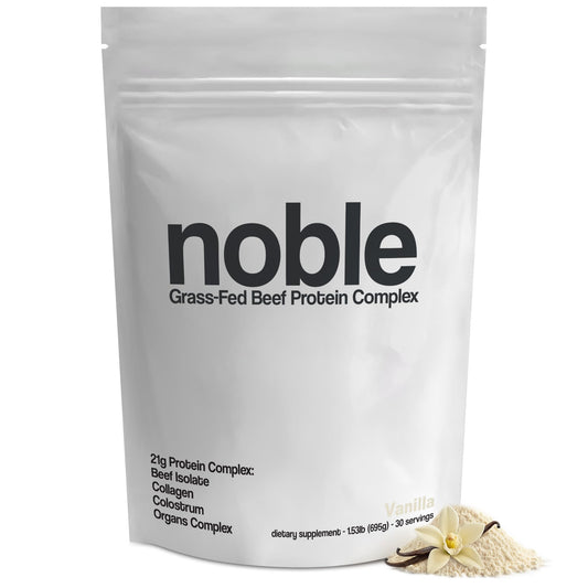 Noble Vanilla Grass-Fed Beef Protein Powder bottle