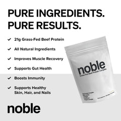 Close-up of vanilla beef protein powder scoop