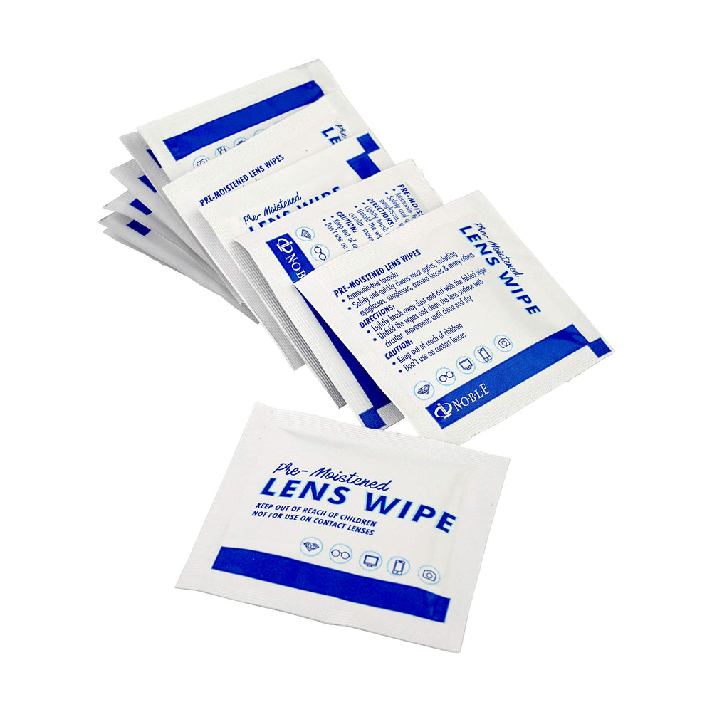 Wipe used on eyeglasses lenses