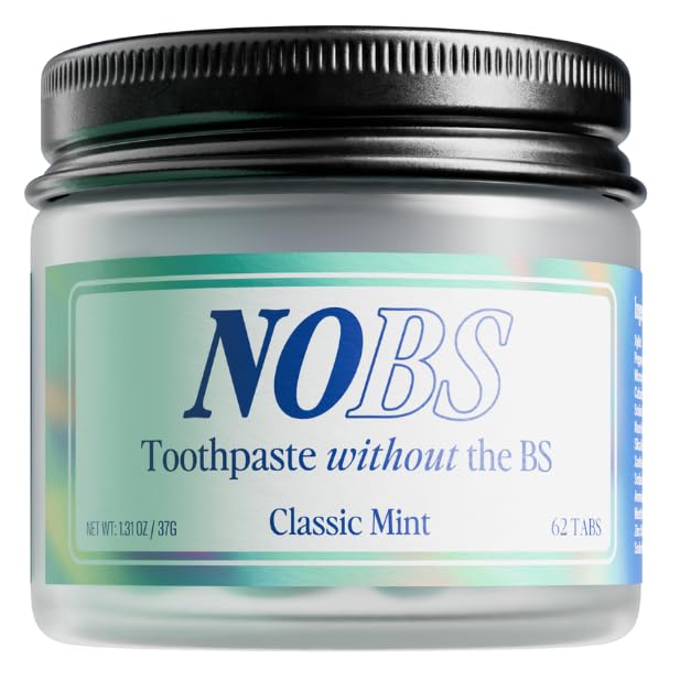 NOBS fluoride-free toothpaste tablets front view