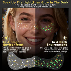 Noerrors glitter freckles tattoos removal wipes included for easy cleanup.