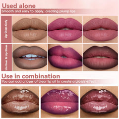 Noerrors lip combo pen nude brown pink shade suits versatile everyday looks.