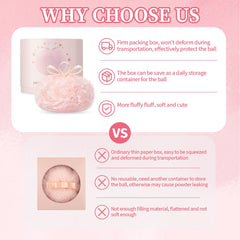 Noerrors soft-surface powder ball glides well for easy patting