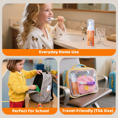 Child brushing with NOHOO fluoride-free foam toothpaste
