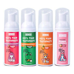 NOHOO fluoride-free foam toothpaste for kids with strawberry flavor