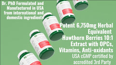 Non-GMO, gluten-free, vegan Hawthorn supplement label
